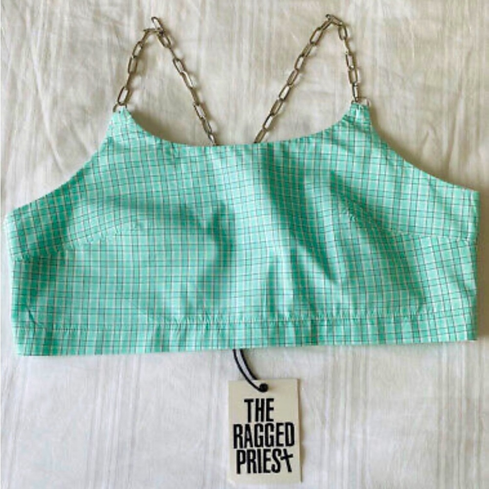 The Ragged Priest, Silver Chained Top. Size Small. Never worn, tags attached.